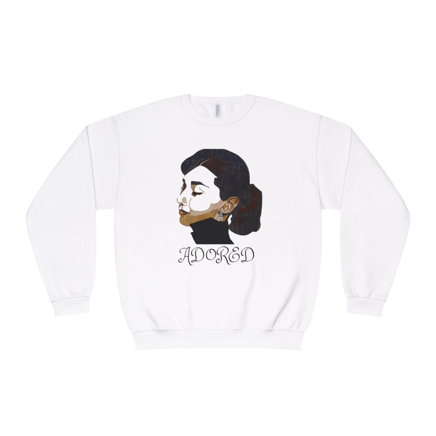 Adored Crewneck Sweatshirt, Retro Fashion Sweater, Gift for Her, Cozy Casual Wear, Vintage Style Design, Unique Graphic Sweatshirt