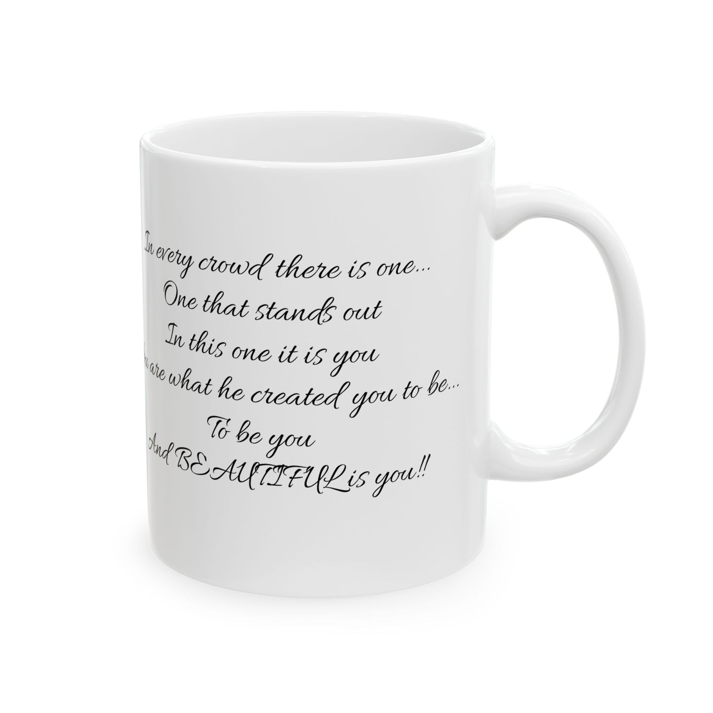 "Beautiful", Marylin Monroe, Loved & Self-Discovery Quote, Inspirational Ceramic Mug