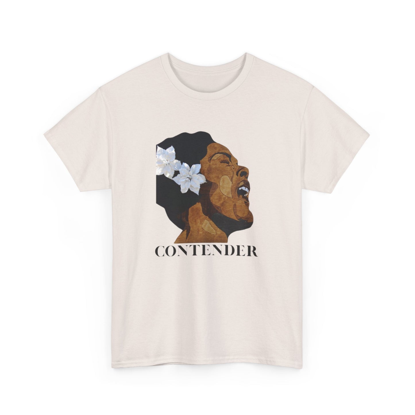 Empowering Contender Tee | Unisex Heavy Cotton T-Shirt for Music Lovers, Motivational Gift, Casual Wear, Art Tee, Inspirational Shirt
