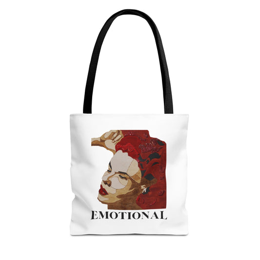 Emotional Art Tote Bag, Stylish Grocery Bag, Motivational Gift, Eco-Friendly Shopping Tote, Unique Canvas Handbag