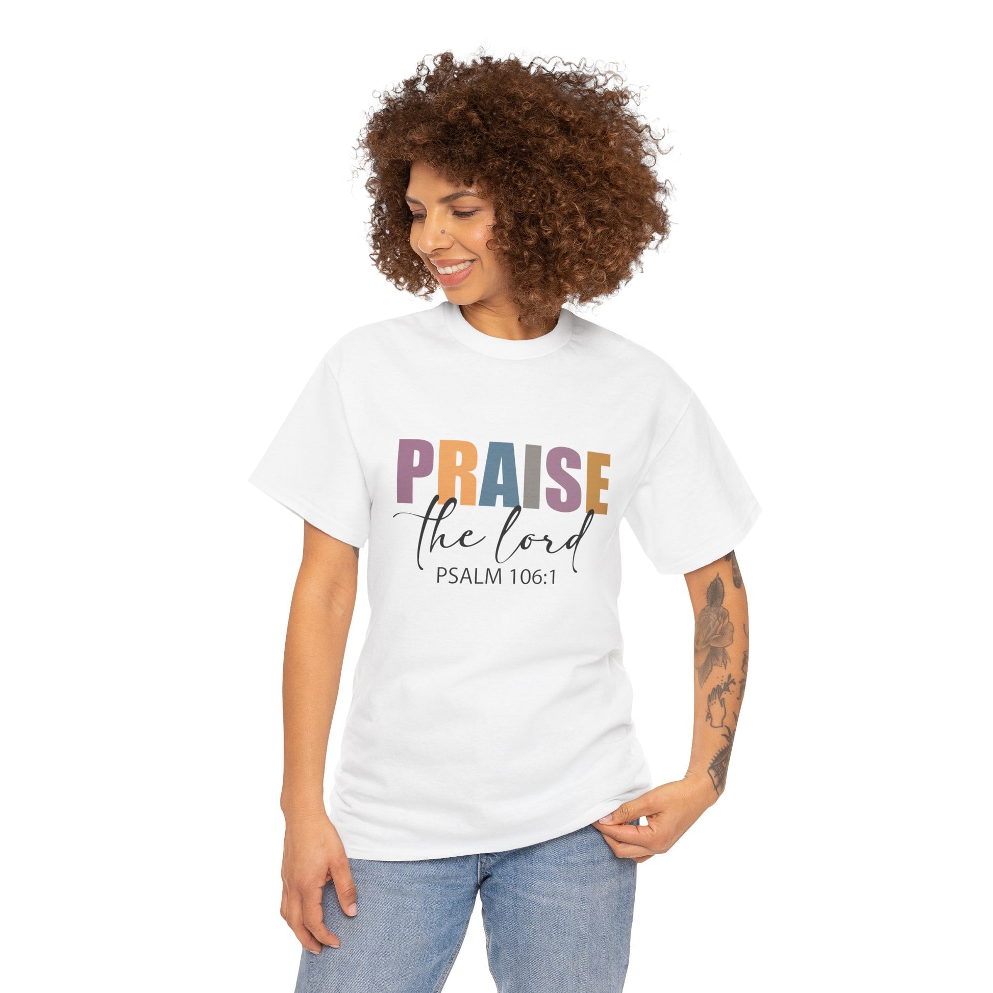 Praise the Lord Unisex Heavy Cotton Tee - Faith Inspired Apparel - Ileana Marie Designs