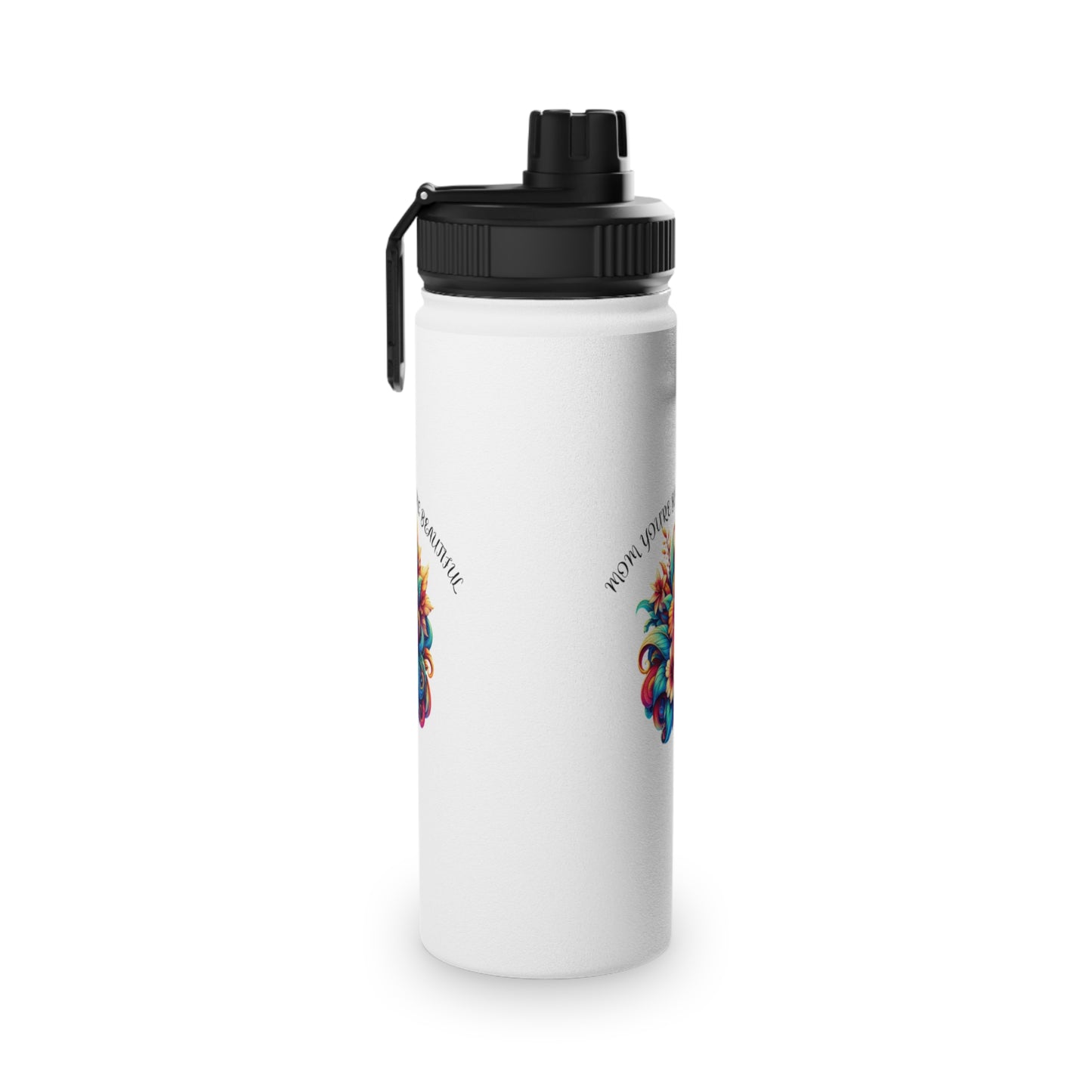 Floral Stainless Steel Water Bottle - Mom You're Blooming Beautiful