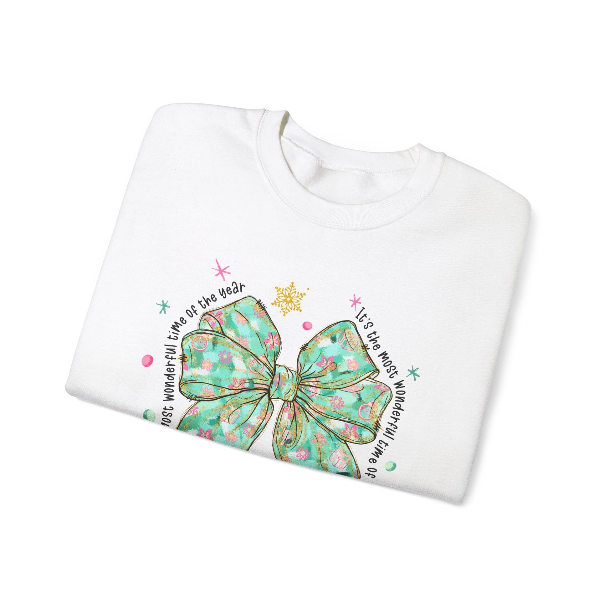 Festive Bow Crewneck Sweatshirt - Perfect for Christmas and Holiday Gatherings - Ileana Marie Designs