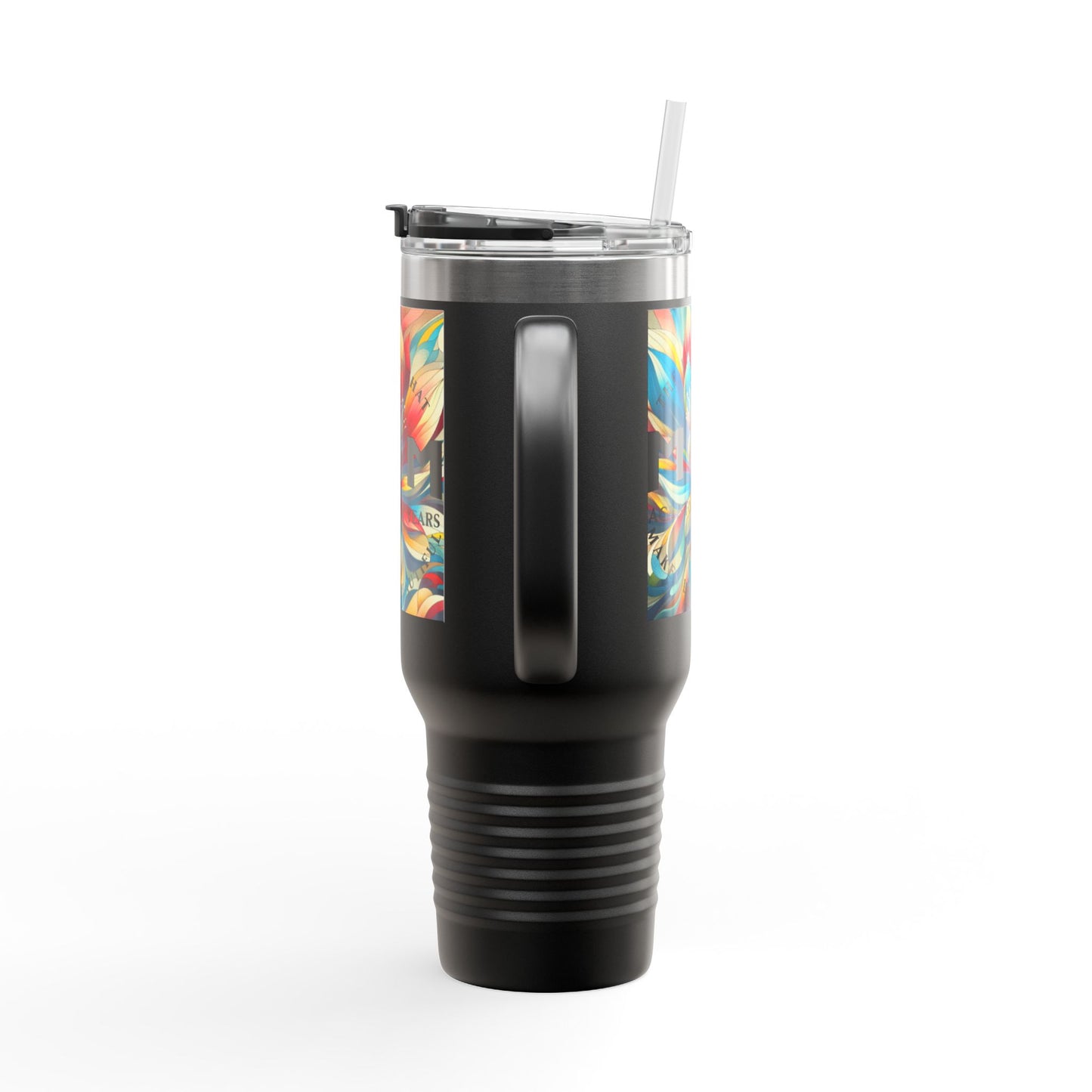 "MOM" Colorful Insulated Travel Mug - 40oz with Floral Design - Perfect for Travel & Everyday Use