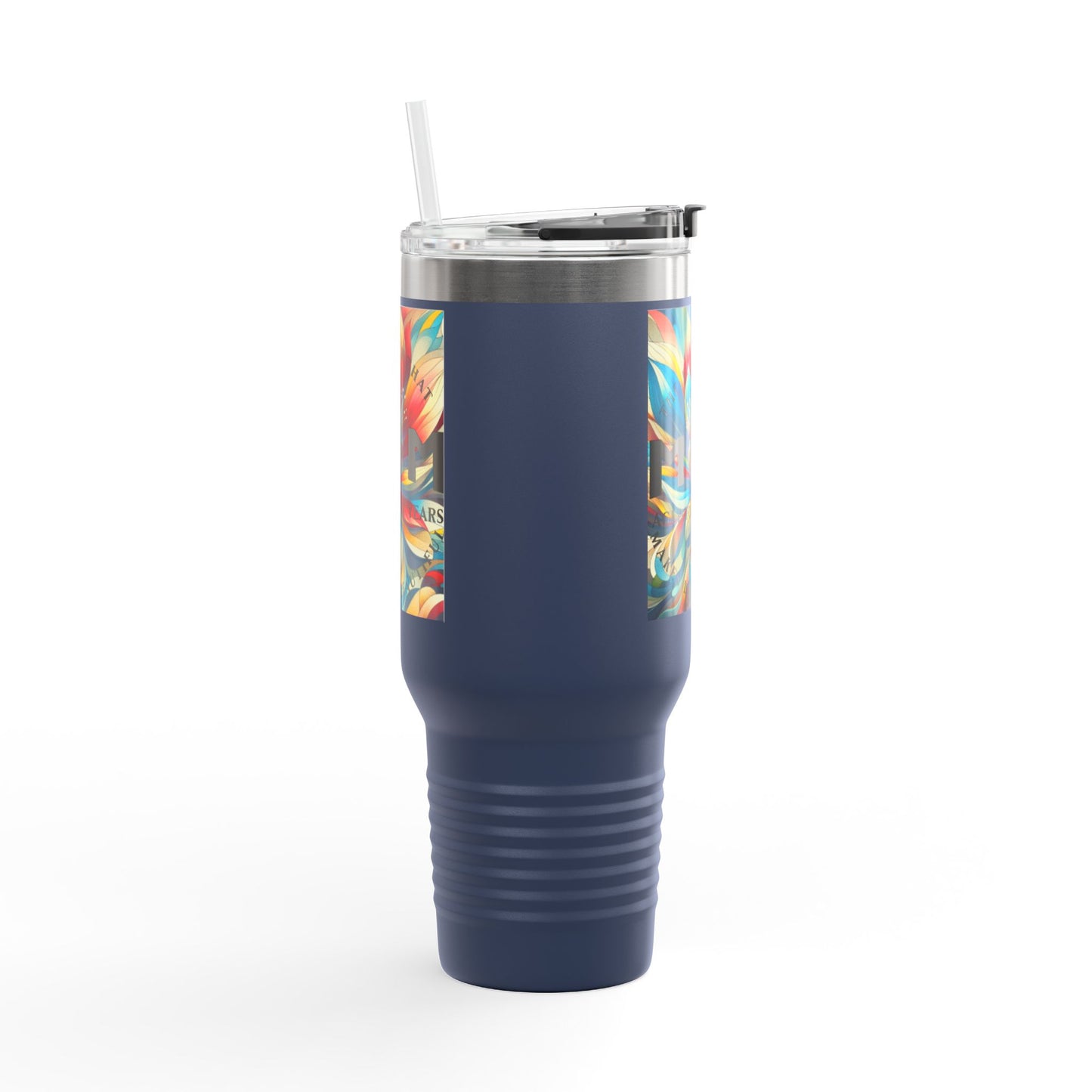 Colorful Insulated Travel Mug - 40oz with Floral Design - Perfect for Travel & Everyday Use