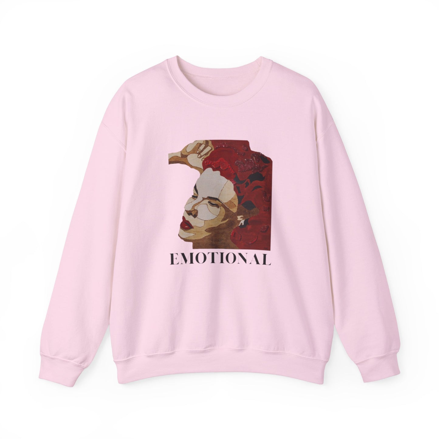 Emotional Art Crewneck Sweatshirt, Unisex Graphic Sweatshirt, Fashionable Streetwear, Cozy Gift for Art Lovers, Perfect for Everyday Wear