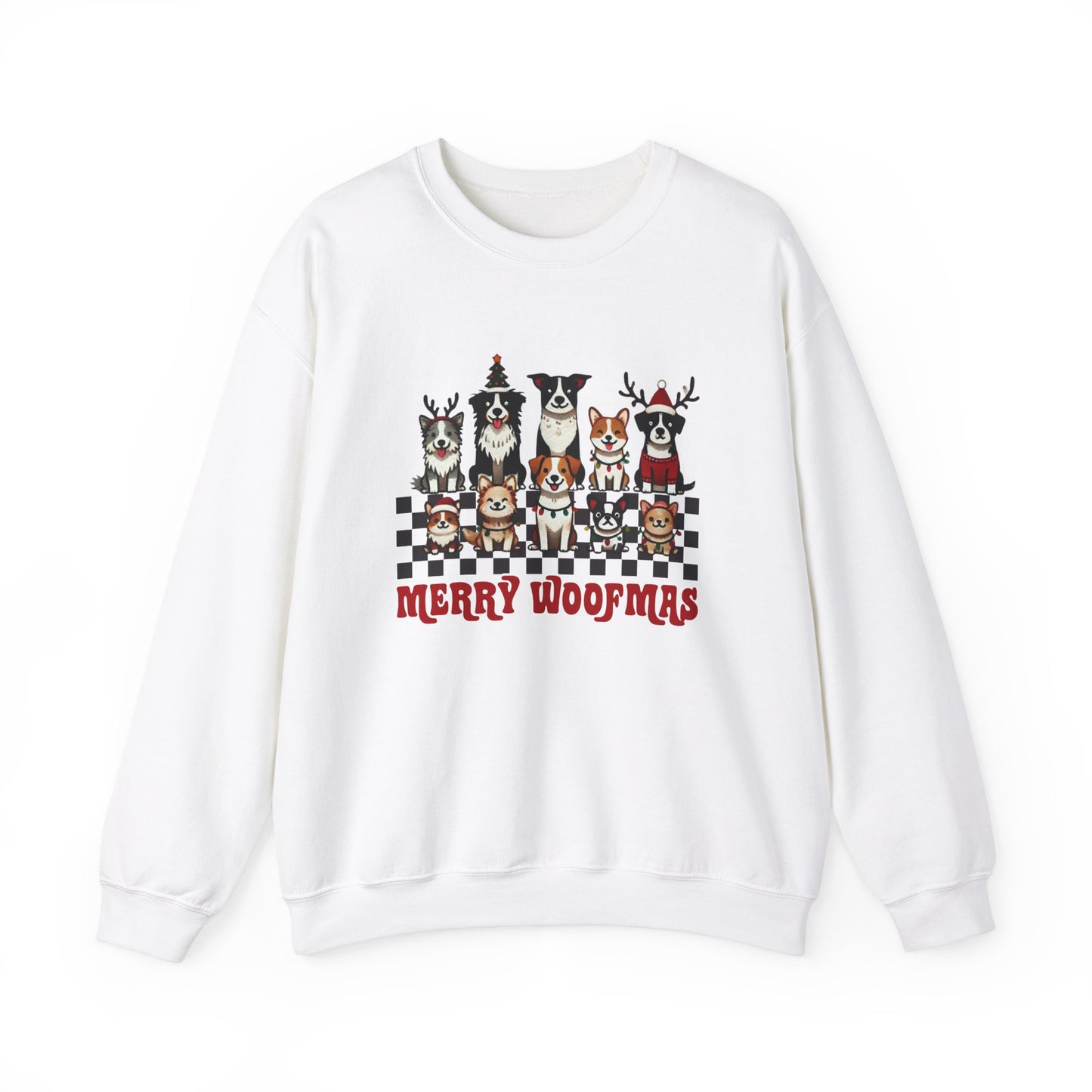 Merry Woofmas Crewneck Sweatshirt - Unisex Holiday Dog Design - Ileana Marie Designs