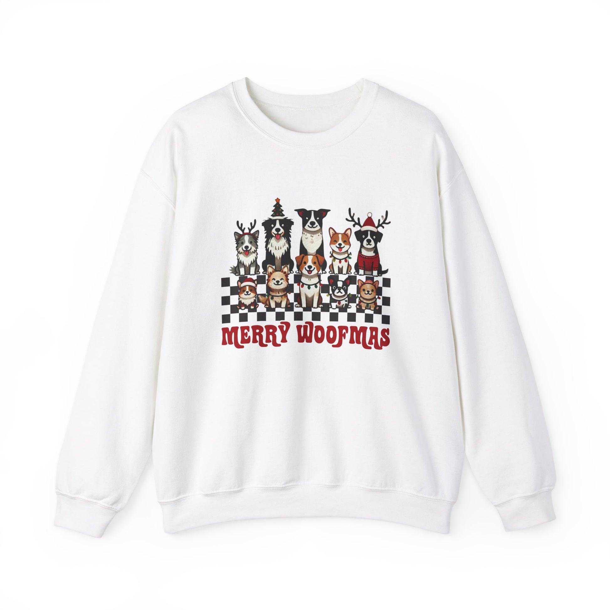 Merry Woofmas Crewneck Sweatshirt - Unisex Holiday Dog Design - Ileana Marie Designs