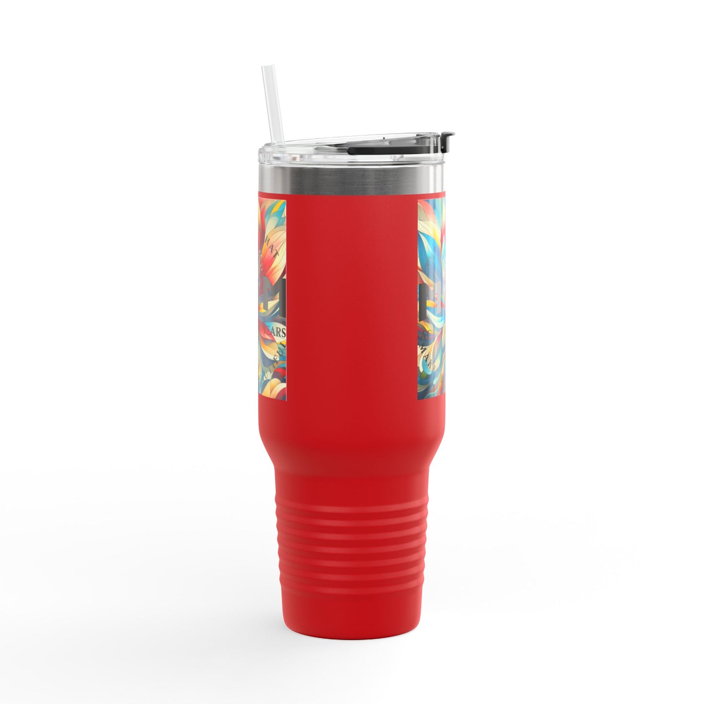 Colorful Insulated Travel Mug - 40oz with Floral Design - Perfect for Travel & Everyday Use