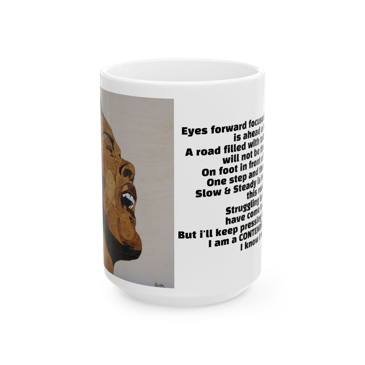 "Contender", Billie Holiday, Loved & Self-Discovery Quote, Inspirational Ceramic Mug
