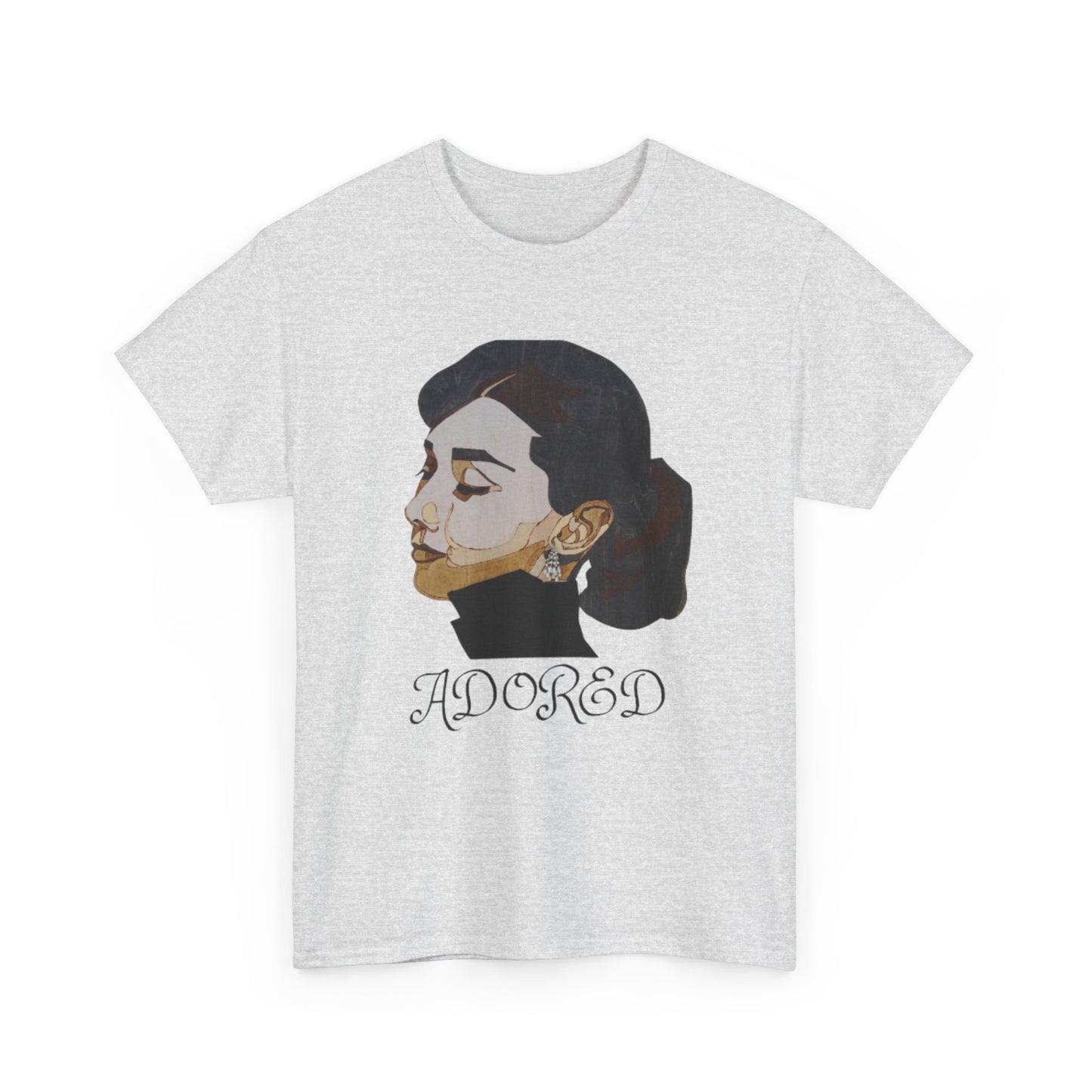 Adored Unisex Heavy Cotton Tee, Artistic Graphic T-Shirt, Perfect Gift for Her, Casual Wear, Everyday Comfort, Fashion Statement