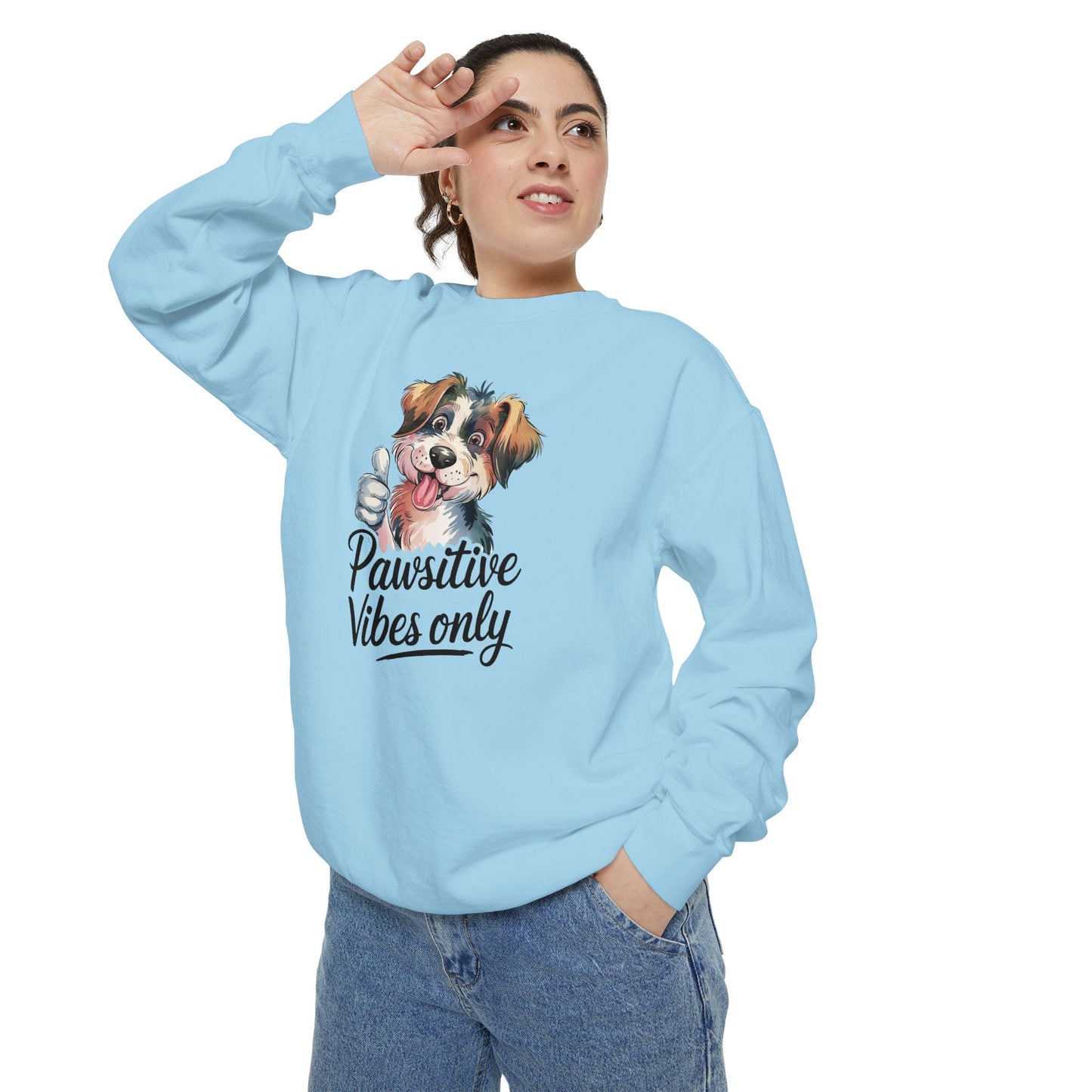 Pawsitive Vibes Only Unisex Sweatshirt - Cozy Dog Lover Pullover for Casual Days - Ileana Marie Designs