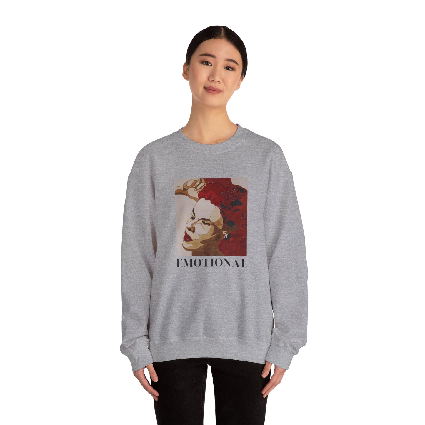 Emotional Art Crewneck Sweatshirt for Comfort and Expression, Cozy Unisex Pullover for Art Lovers, Casual Gift, Statement Apparel, Fashion,
