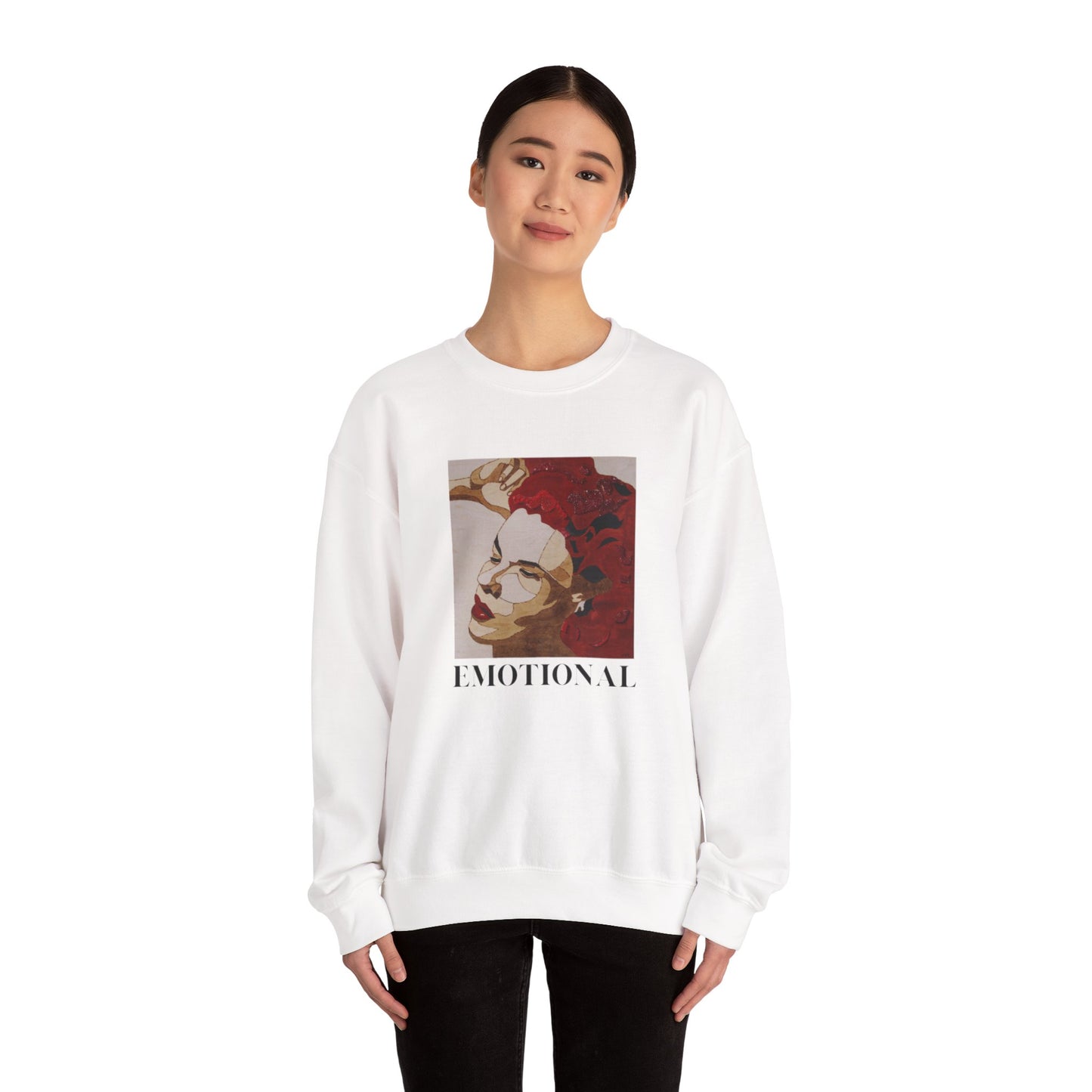 Emotional Art Crewneck Sweatshirt for Comfort and Expression, Cozy Unisex Pullover for Art Lovers, Casual Gift, Statement Apparel, Fashion,