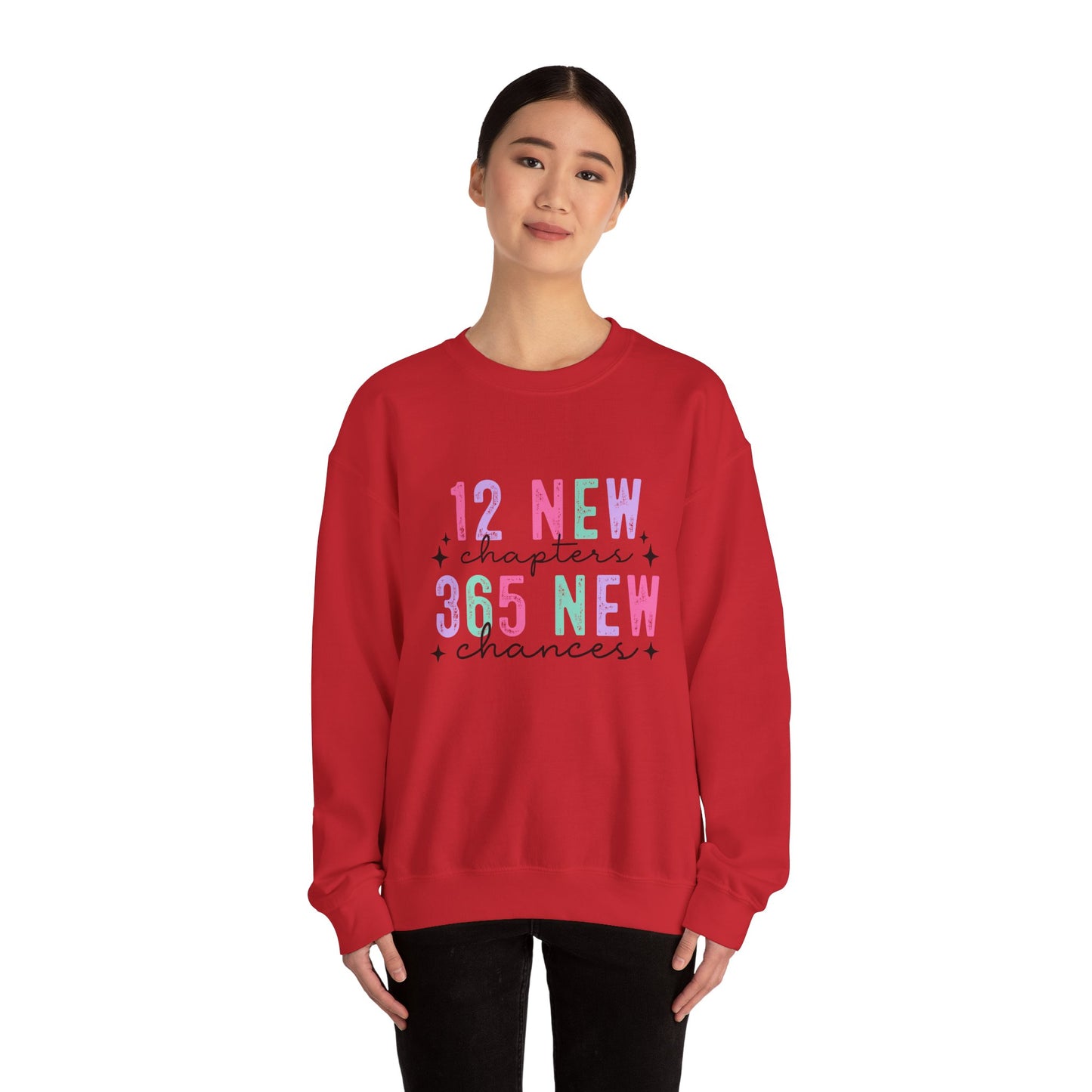 12 New Chapters 365 New Chances Unisex Crewneck Sweatshirt - Inspirational Sweatshirt for New Beginnings - Ileana Marie Designs