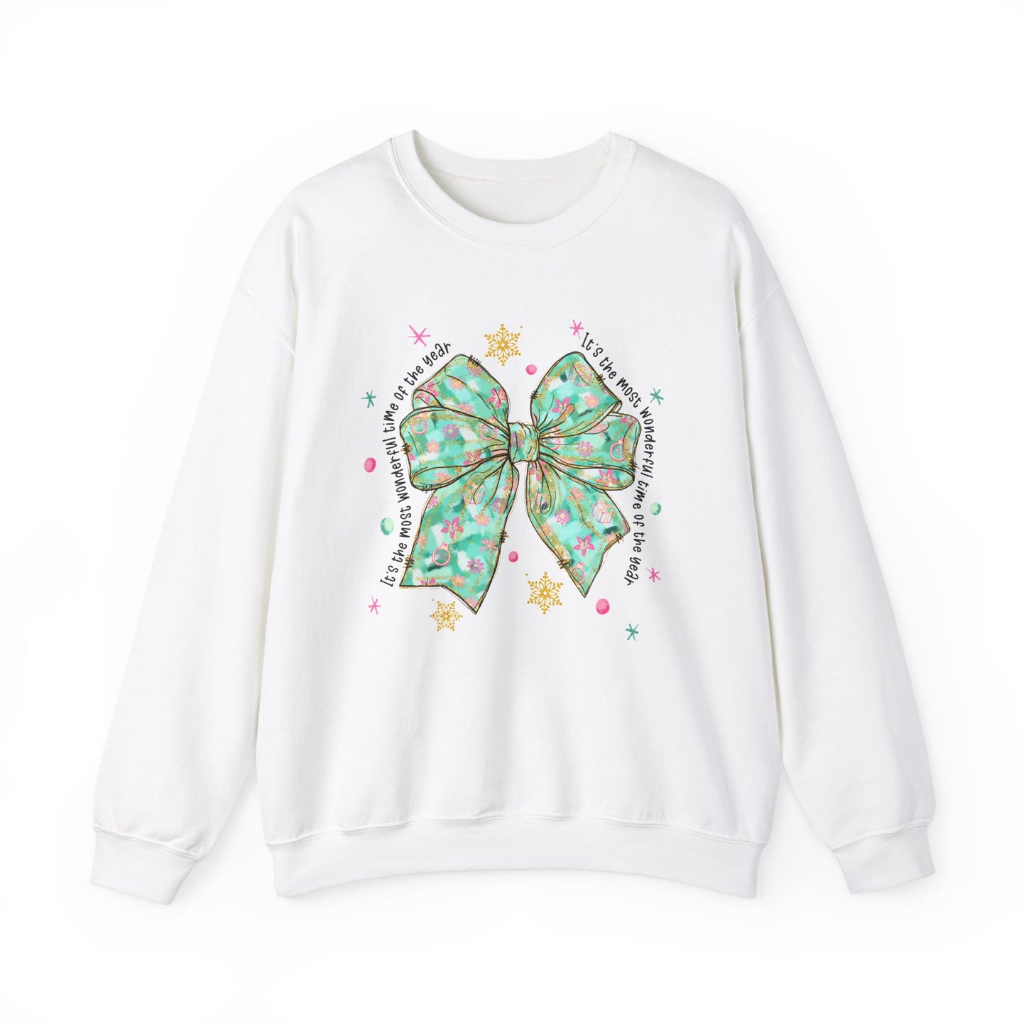 Festive Bow Crewneck Sweatshirt - Perfect for Christmas and Holiday Gatherings - Ileana Marie Designs