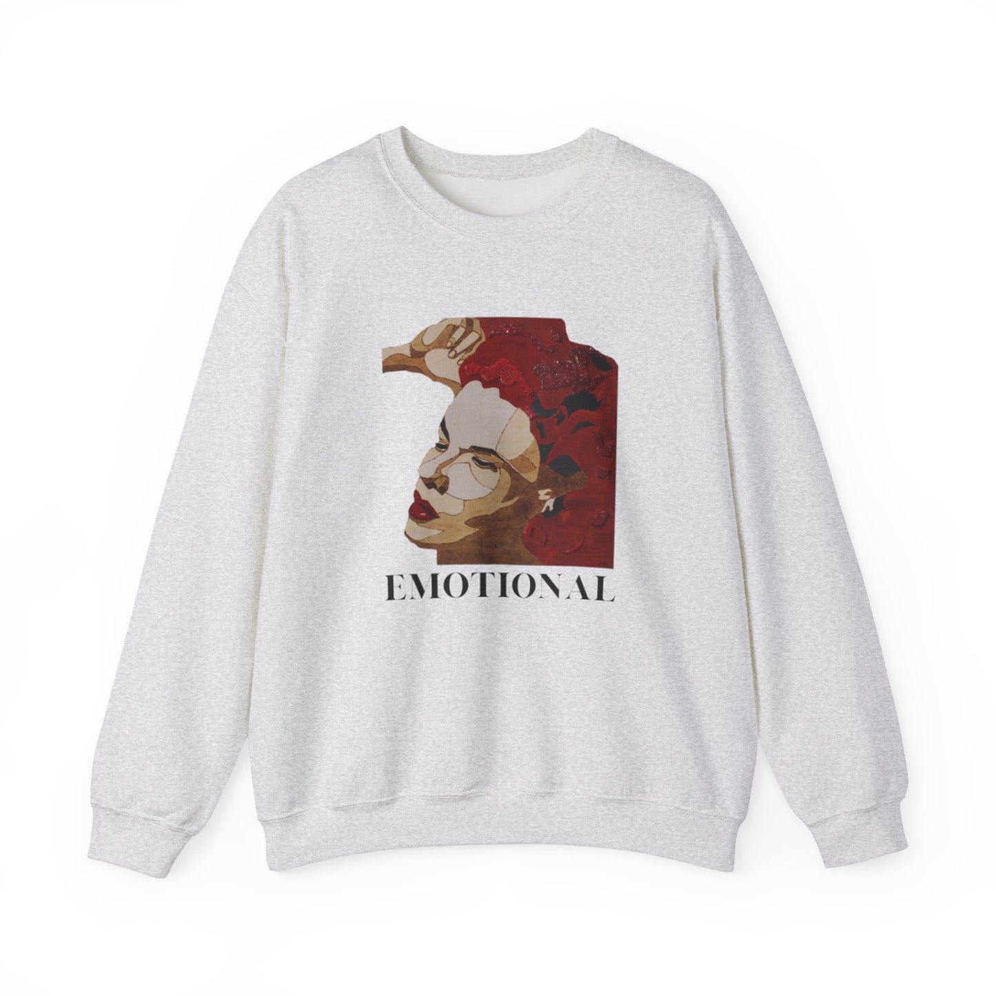 Emotional Art Crewneck Sweatshirt, Unisex Graphic Sweatshirt, Fashionable Streetwear, Cozy Gift for Art Lovers, Perfect for Everyday Wear