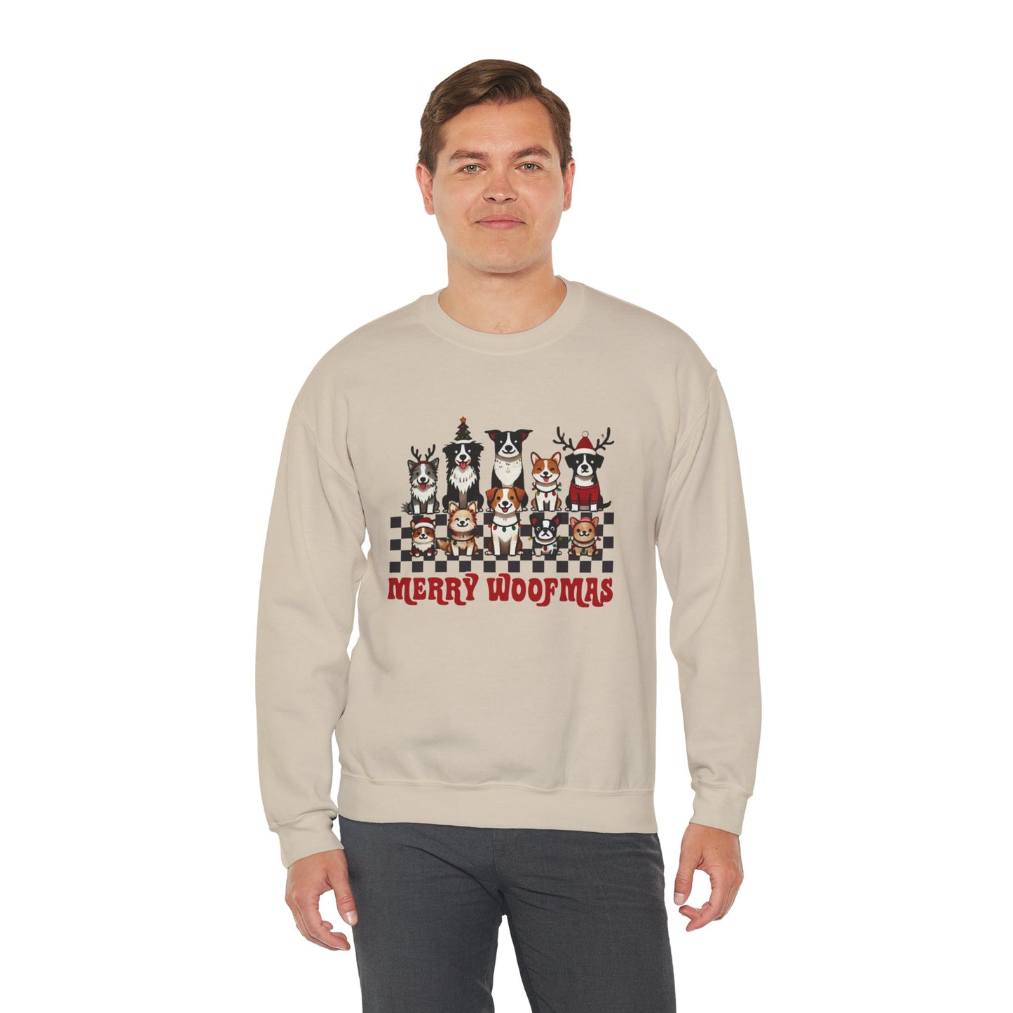 Merry Woofmas Crewneck Sweatshirt - Unisex Holiday Dog Design - Ileana Marie Designs