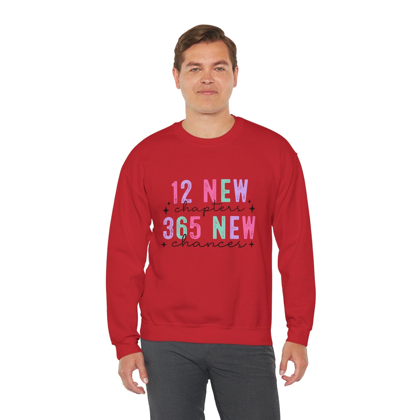 12 New Chapters 365 New Chances Unisex Crewneck Sweatshirt - Inspirational Sweatshirt for New Beginnings - Ileana Marie Designs