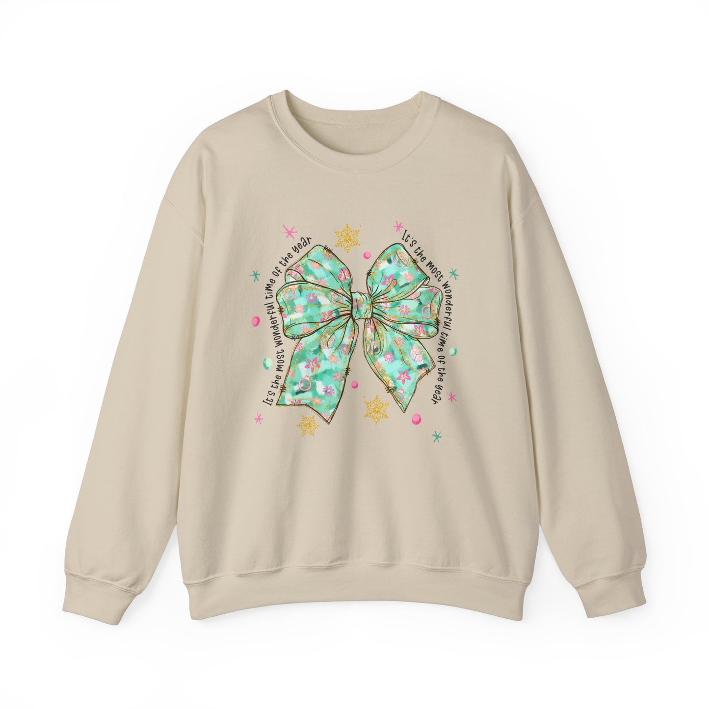 Festive Bow Crewneck Sweatshirt - Perfect for Christmas and Holiday Gatherings - Ileana Marie Designs