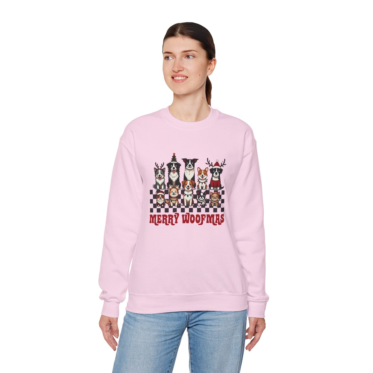 Merry Woofmas Crewneck Sweatshirt - Unisex Holiday Dog Design - Ileana Marie Designs