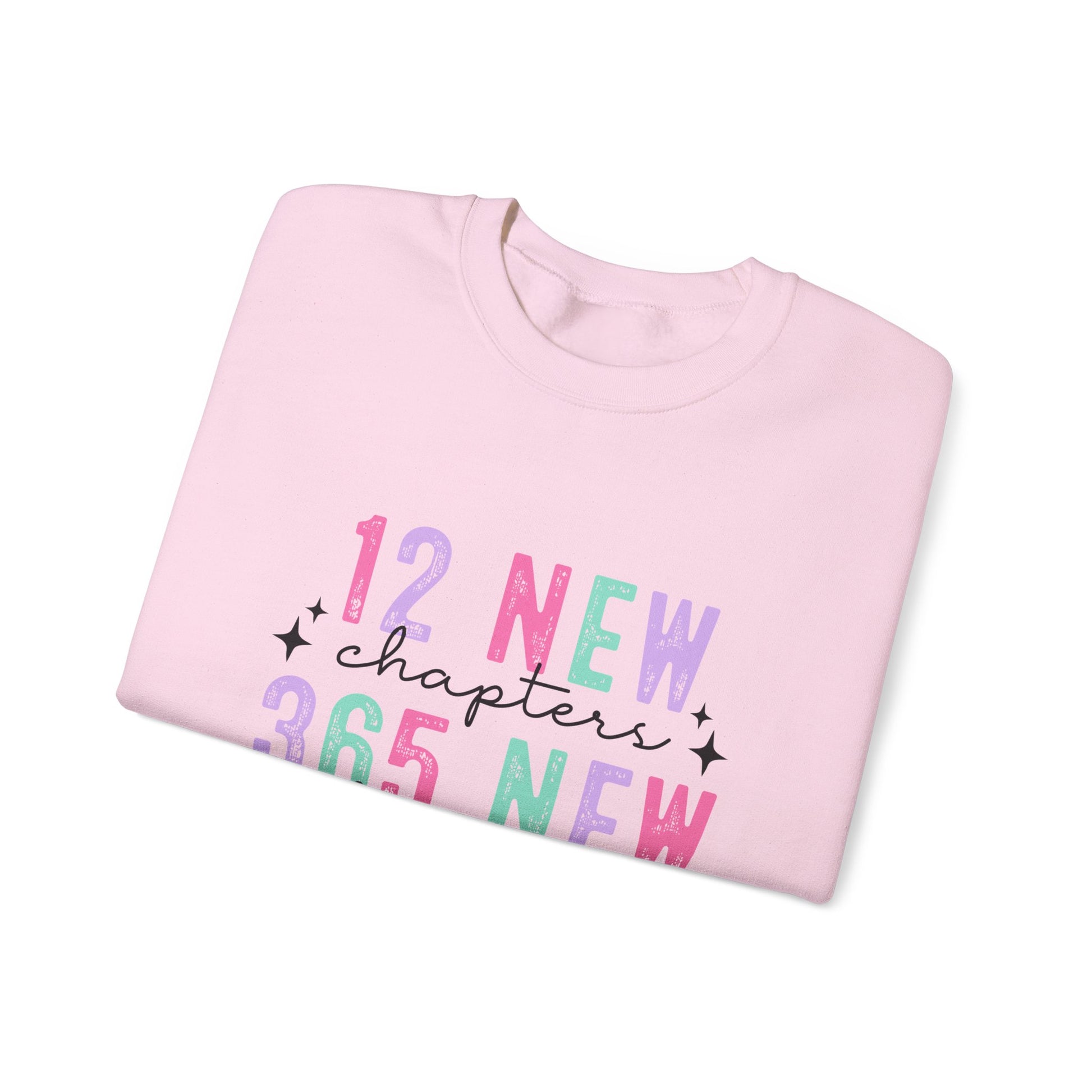 12 New Chapters 365 New Chances Unisex Crewneck Sweatshirt - Inspirational Sweatshirt for New Beginnings - Ileana Marie Designs