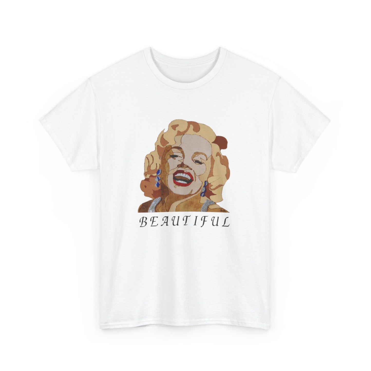 Marilyn Monroe 'Beautiful' Unisex Heavy Cotton Tee, Vintage Aesthetic Shirt, Pop Culture Apparel, Gift for Her, Trendy Graphic Tee