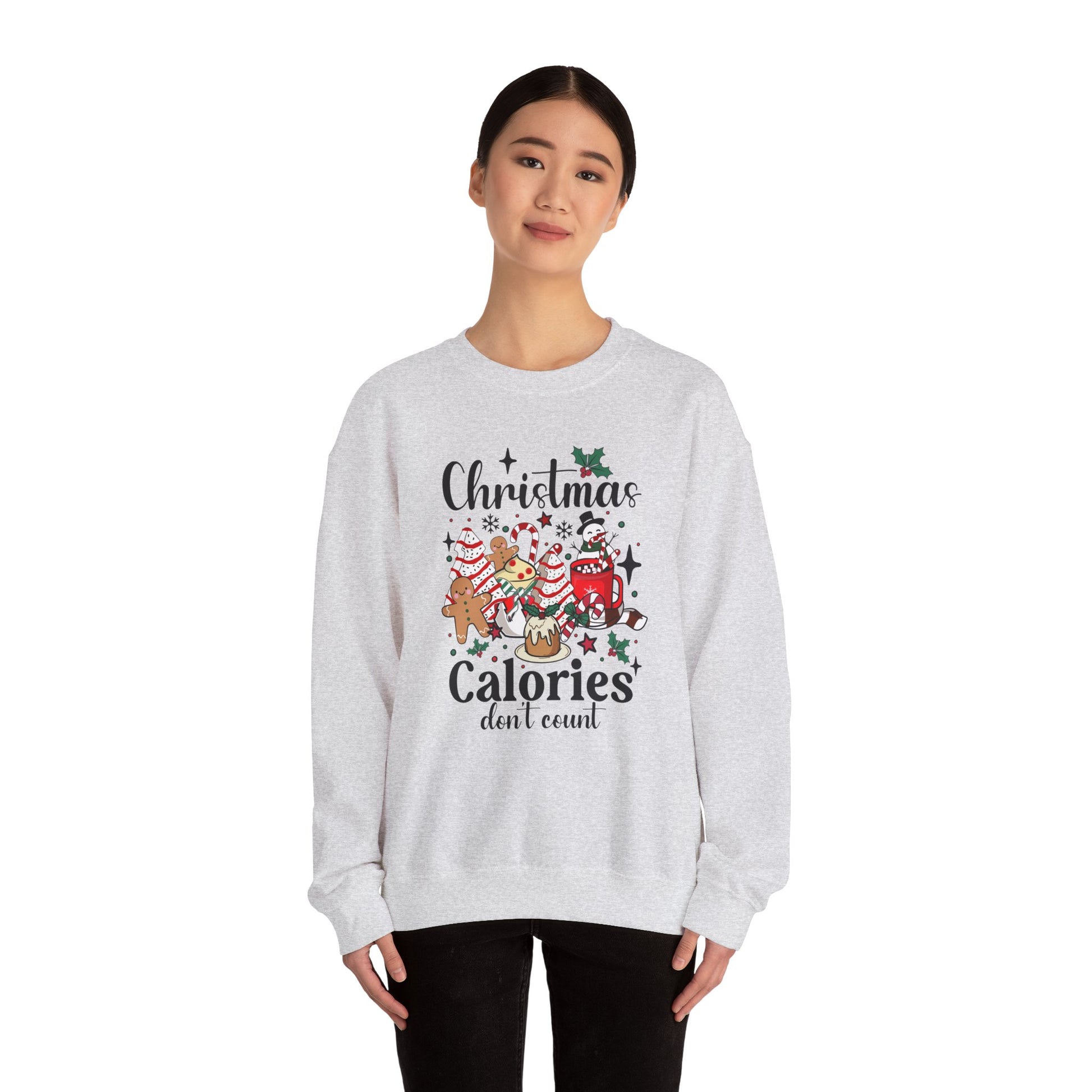 Christmas Calories Don't Count Crewneck Sweatshirt | Unisex Holiday Sweatshirt - Ileana Marie Designs